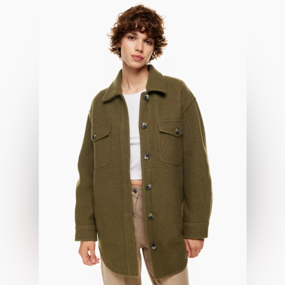 NWT Aritzia Rustical Brown Wool Shacket Jacket